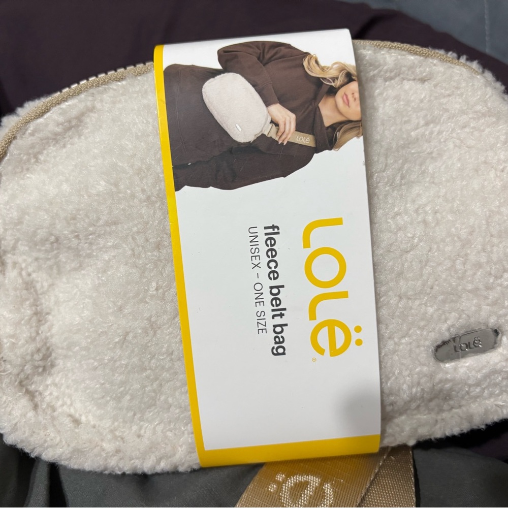 Lole White Fleece Belt Bag